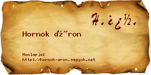 Hornok Áron névjegykártya